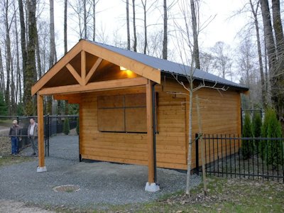 Concession/rental kit building built by bavariancottages.com at Fort Langley, BC, Canada